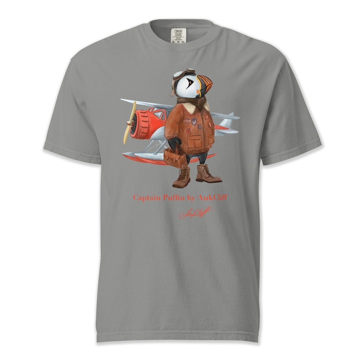 AukCliff Comfort Colors Graphic Tee Grey / S Captain Puffin™ Bush Pilot Comfort Colors T-Shirt