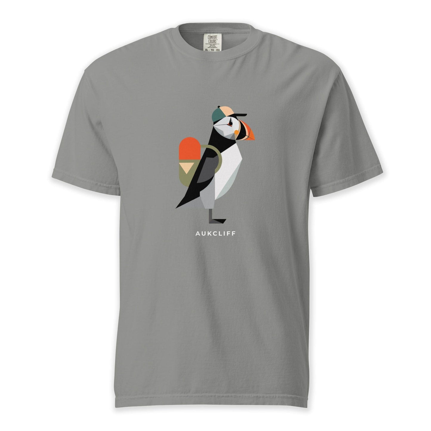 AukCliff® Comfort Colors Graphic Tee Grey / S Geometric Puffin Trekker T-shirt