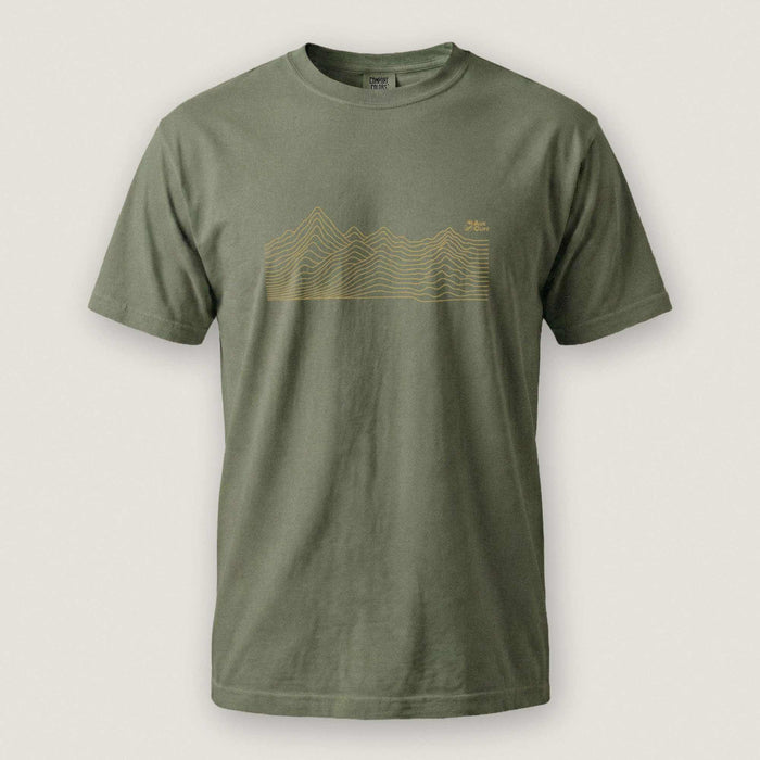 AukCliff Comfort Colors Graphic Tee Moss / S Abstract Ridge Line Mountain Comfort Colors T-Shirt