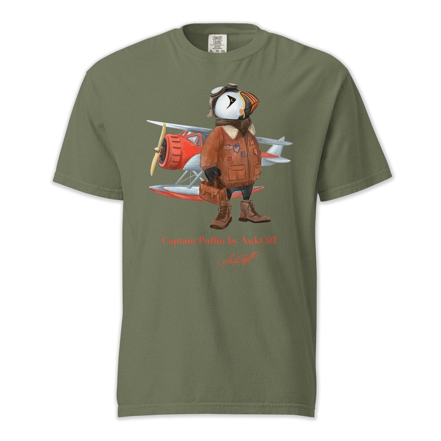 AukCliff Comfort Colors Graphic Tee Moss / S Captain Puffin™ Bush Pilot Comfort Colors T-Shirt