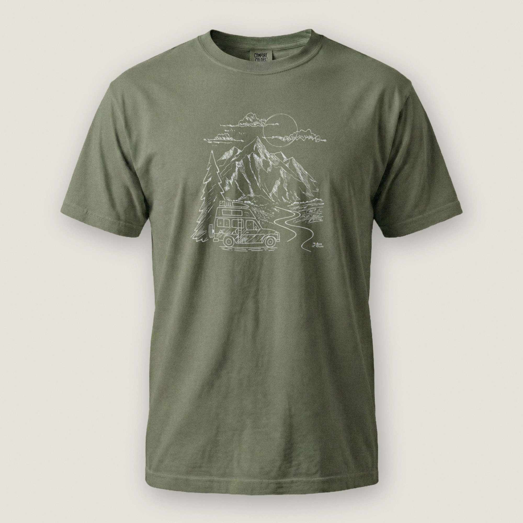 AukCliff Comfort Colors Graphic Tee Moss / S Mountain Vanlife Comfort Colors T-Shirt