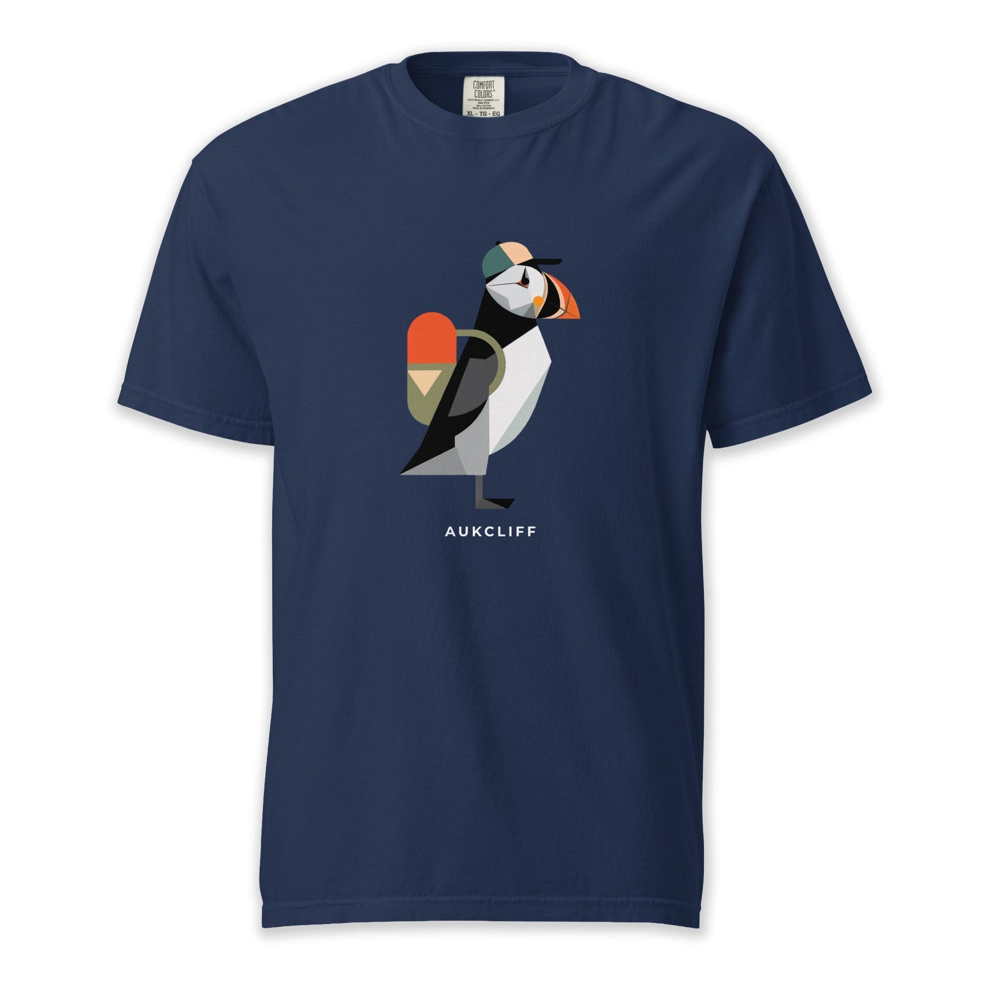 AukCliff® Comfort Colors Graphic Tee True Navy / S Geometric Puffin Trekker T-shirt