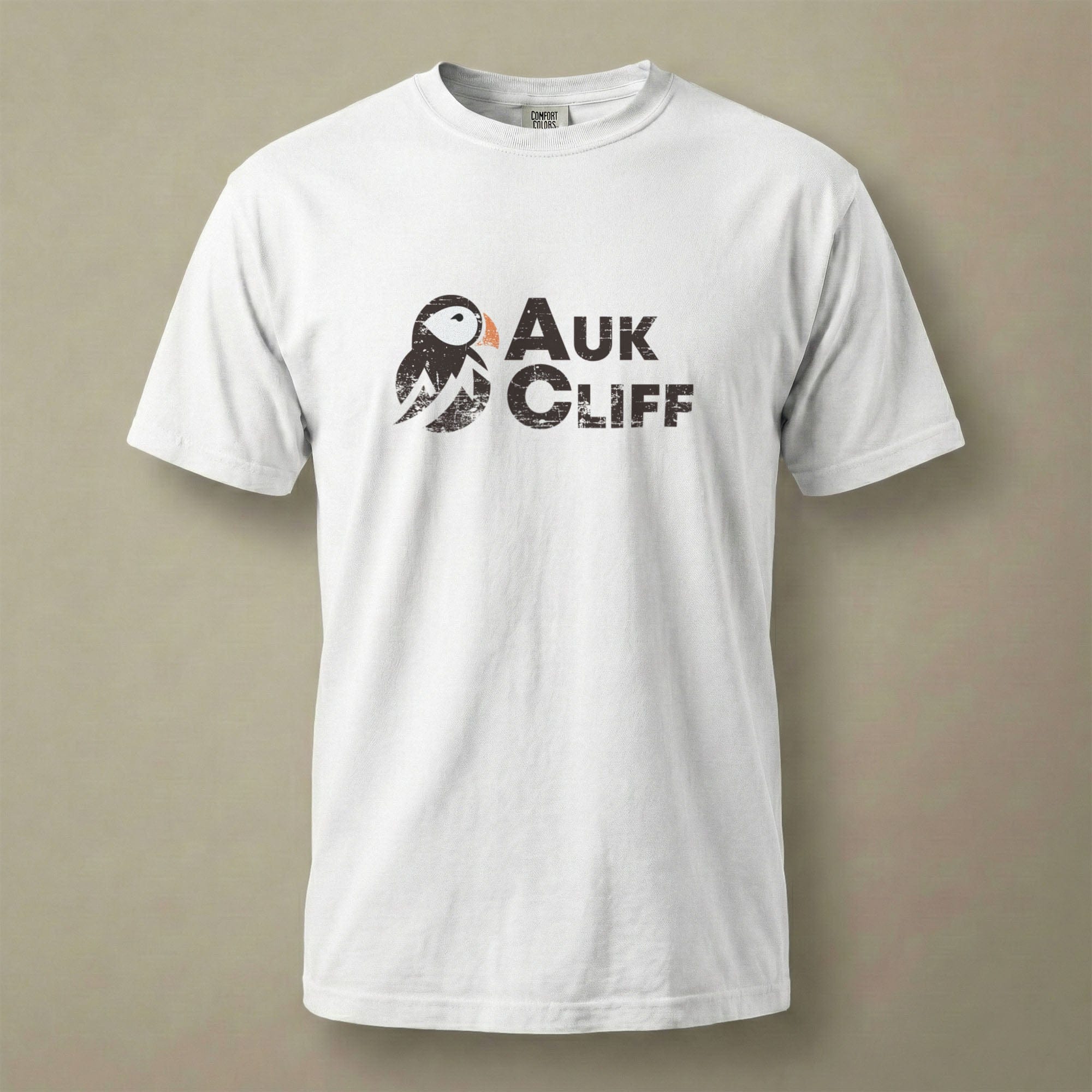 AukCliff Comfort Colors Graphic Tee White / S Distressed Puffin Logo Comfort Colors T-Shirt