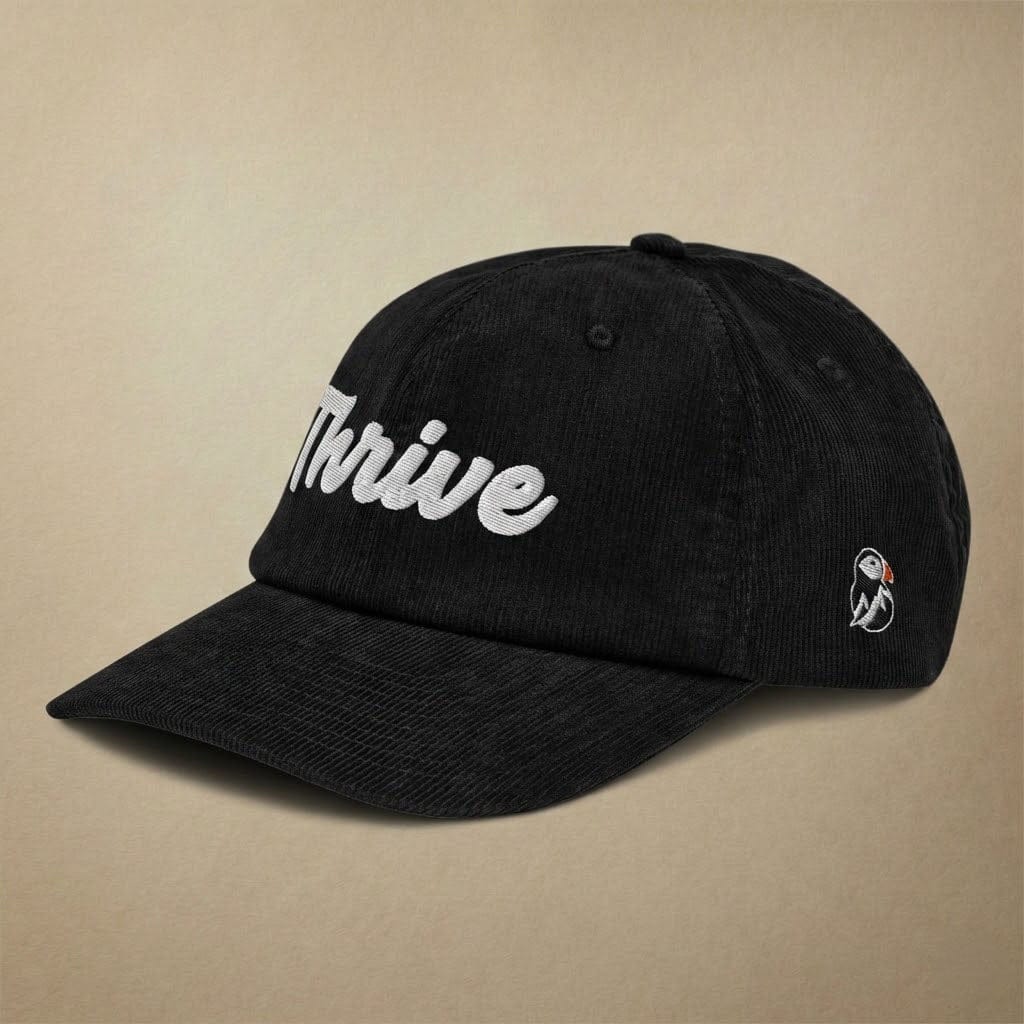 AukCliff Corduroy Hat Black Thrive Corduroy Hat