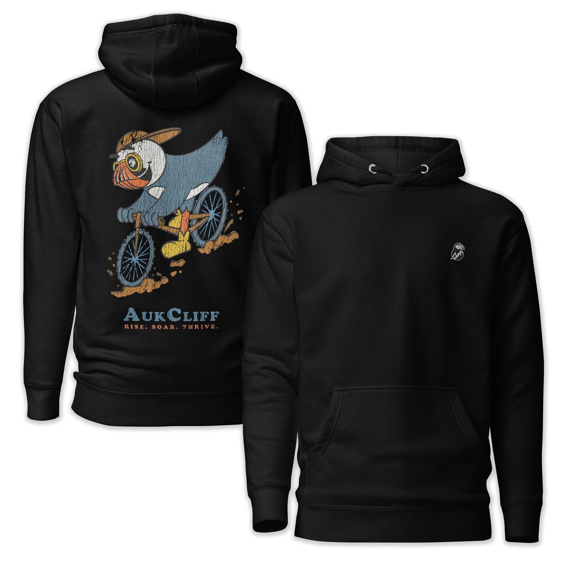 AukCliff Cotton Heritage Hoodie Black / S Mountain Biker Puffin Hoodie