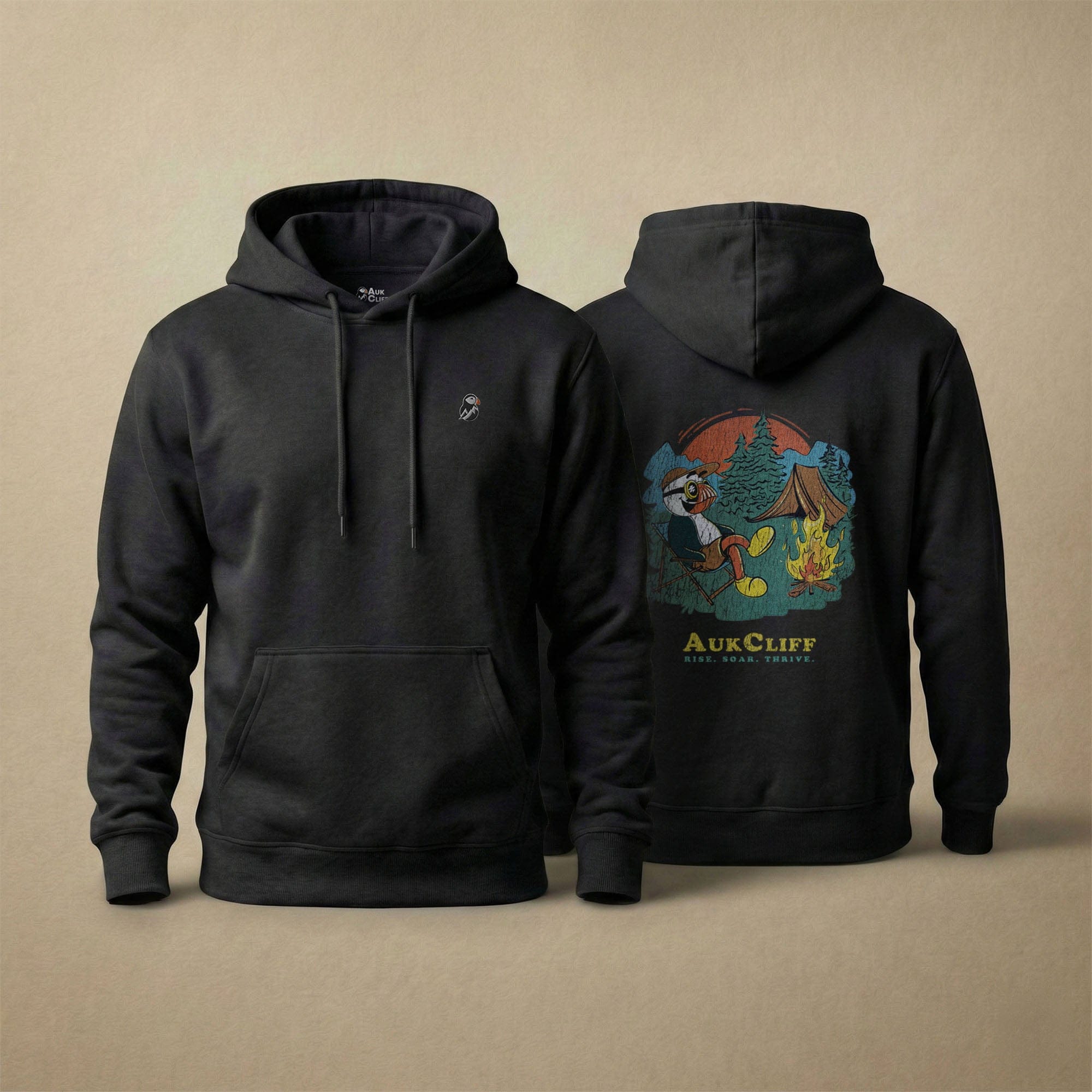 AukCliff Cotton Heritage Hoodie Black / S Puffin Camper Hoodie