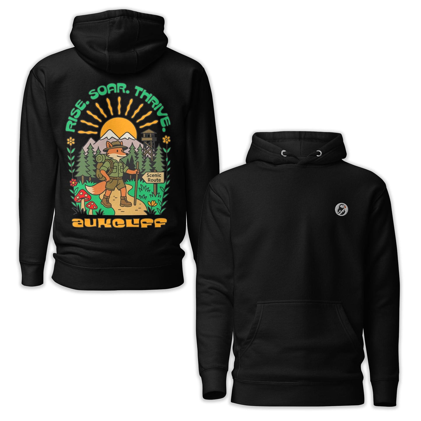 AukCliff Cotton Heritage Hoodie Black / S Retro Hiking Fox Hoodie