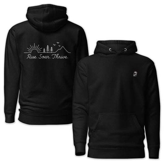 AukCliff Cotton Heritage Hoodie Black / S Rise. Soar. Thrive. Hoodie