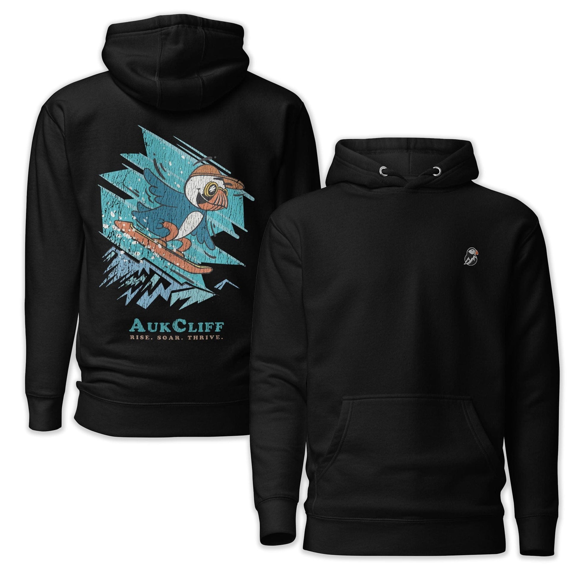 AukCliff Cotton Heritage Hoodie Black / S Snowboard Puffin Hoodie