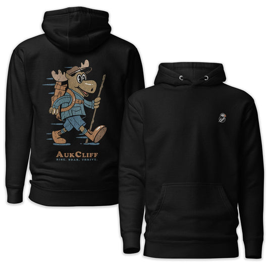 AukCliff Cotton Heritage Hoodie Black / S Trailblazer Moose Back Print Hoodie