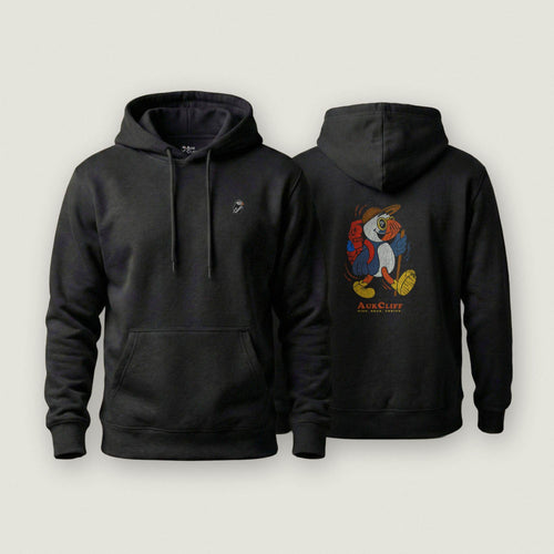 AukCliff Cotton Heritage Hoodie Black / S Trailblazer Puffin Back Print Hoodie