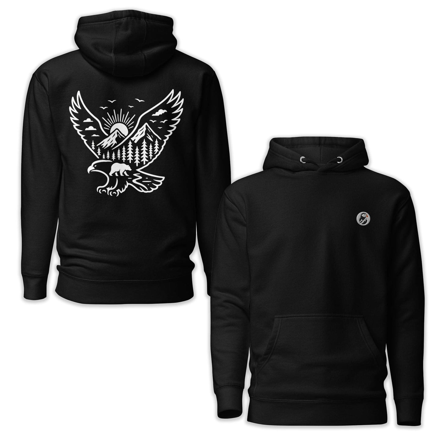 AukCliff Cotton Heritage Hoodie Black / S Wild Eagle and Mountain Hoodie