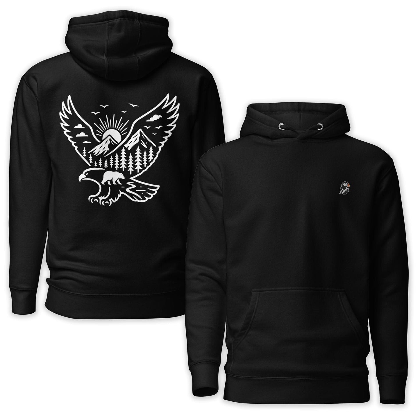 AukCliff Cotton Heritage Hoodie Black / S Wild Eagle and Mountain Hoodie
