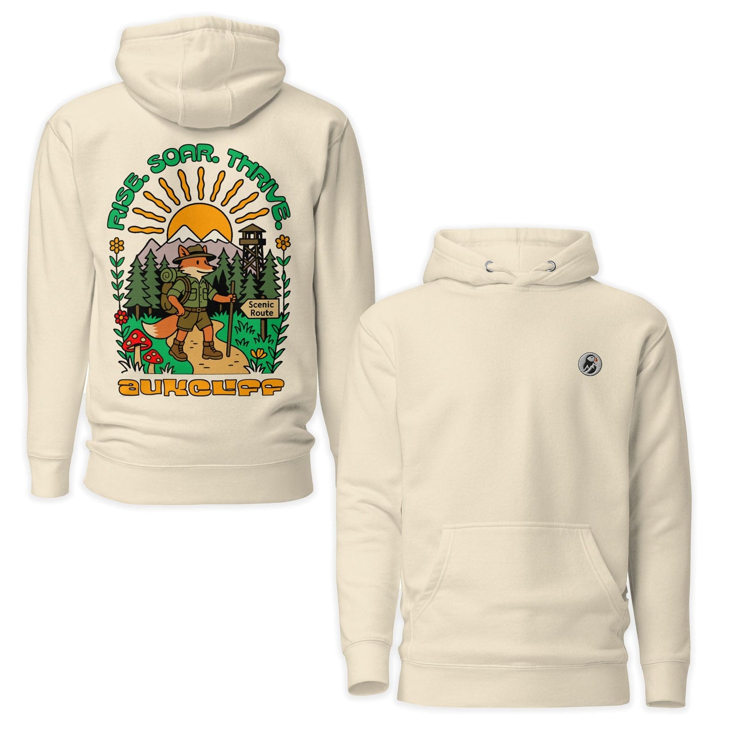 AukCliff Cotton Heritage Hoodie Bone / S Retro Hiking Fox Hoodie