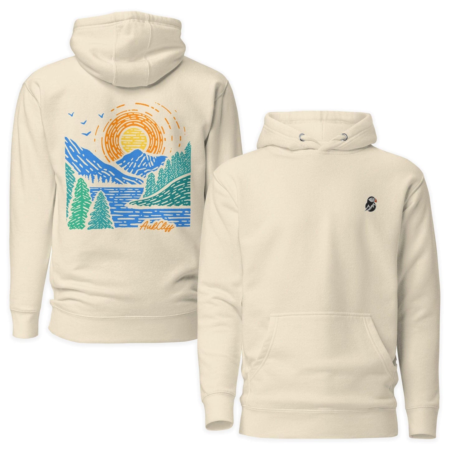 AukCliff Cotton Heritage Hoodie Bone / S Sunrise Vista Back Print Hoodie