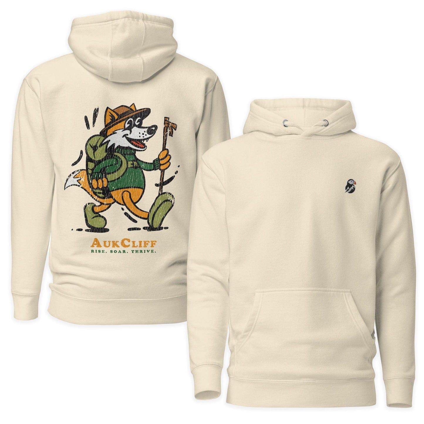 AukCliff Cotton Heritage Hoodie Bone / S Trailblazer Fox Back Print Hoodie