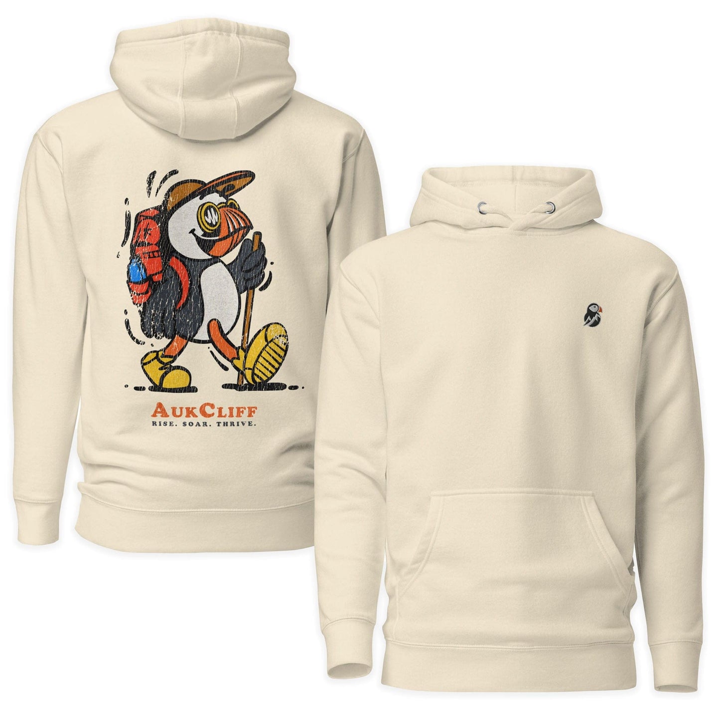 AukCliff Cotton Heritage Hoodie Bone / S Trailblazer Puffin Back Print Hoodie