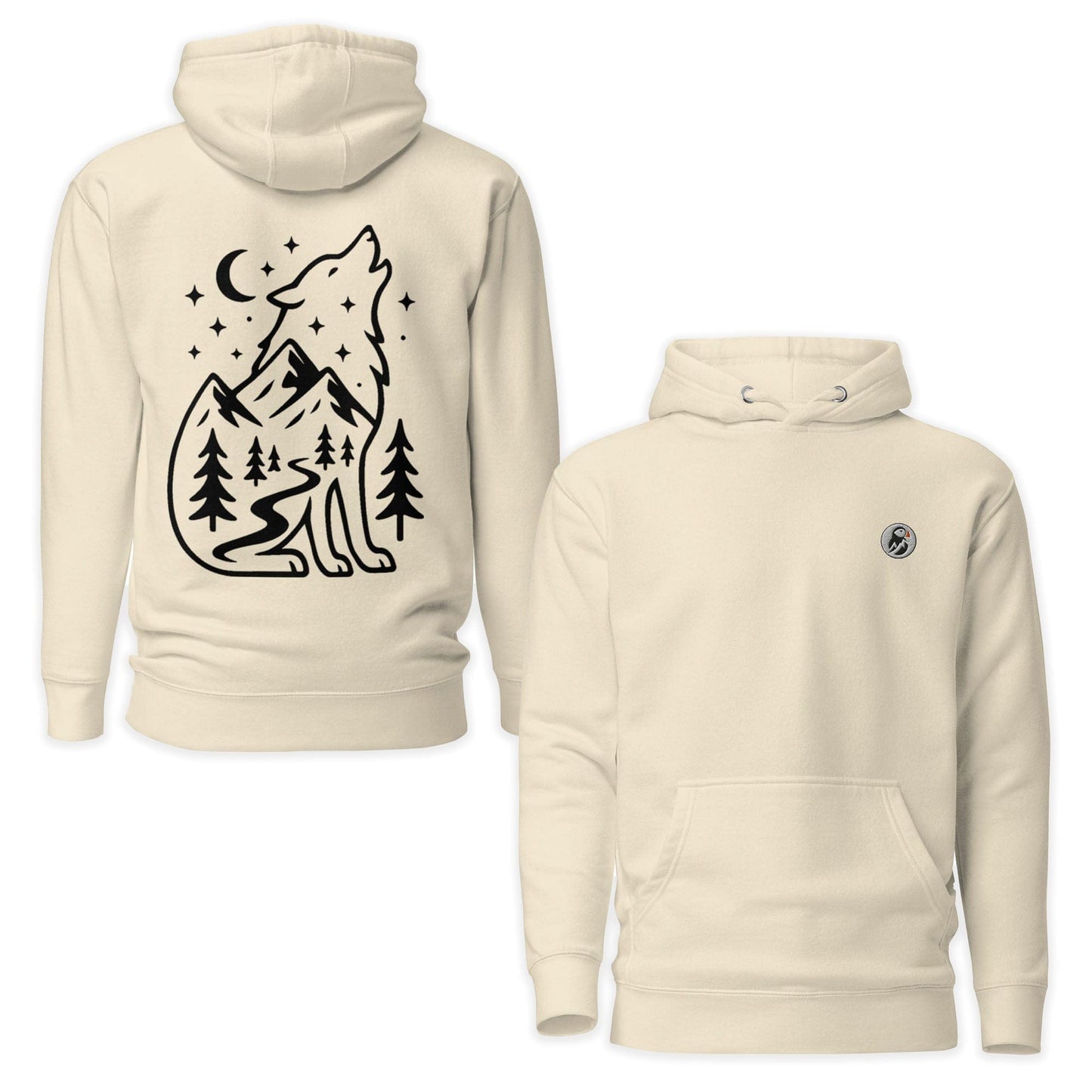 AukCliff Cotton Heritage Hoodie Bone / S Wild Wolf Mountain Hoodie