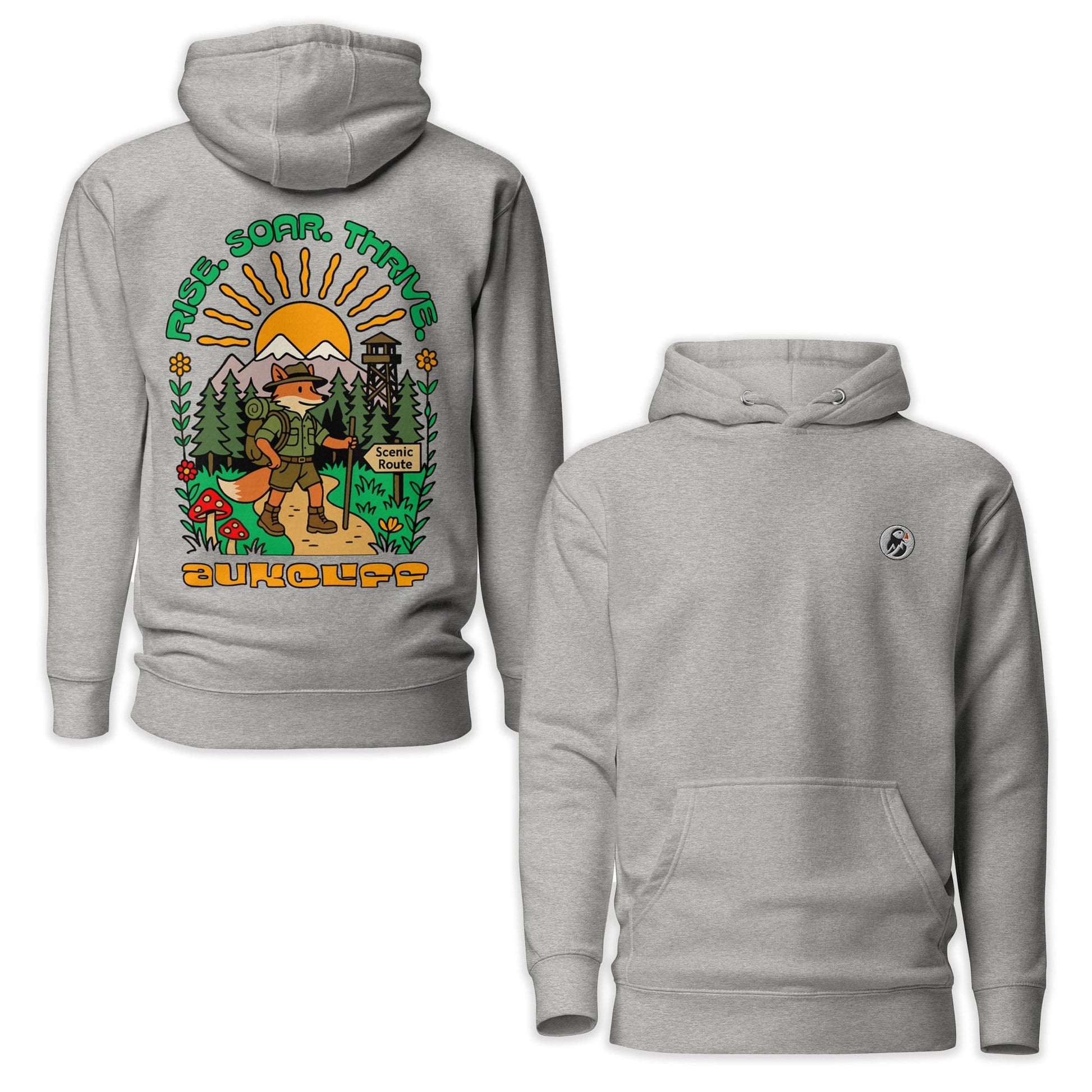 AukCliff Cotton Heritage Hoodie Carbon Grey / S Retro Hiking Fox Hoodie