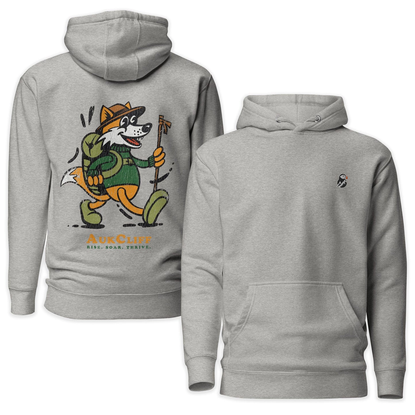 AukCliff Cotton Heritage Hoodie Carbon Grey / S Trailblazer Fox Back Print Hoodie