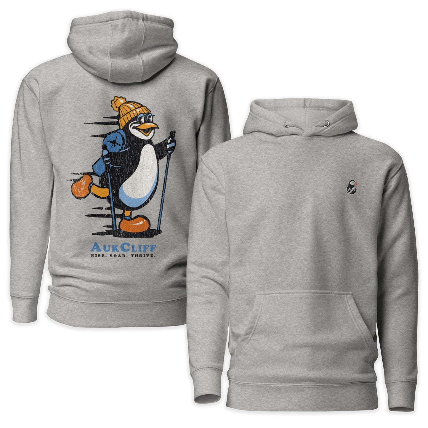 AukCliff Cotton Heritage Hoodie Carbon Grey / S Trailblazer Penguin Back Print Hoodie