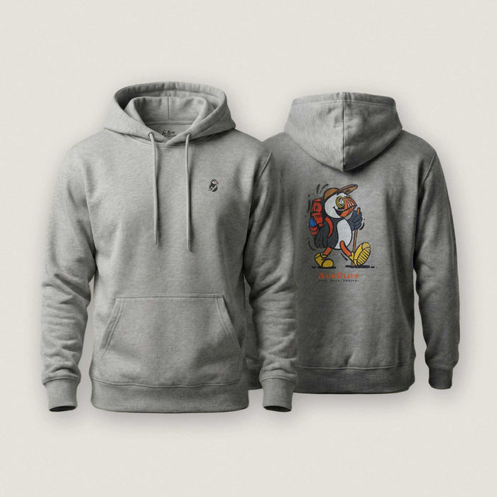 AukCliff Cotton Heritage Hoodie Carbon Grey / S Trailblazer Puffin Back Print Hoodie