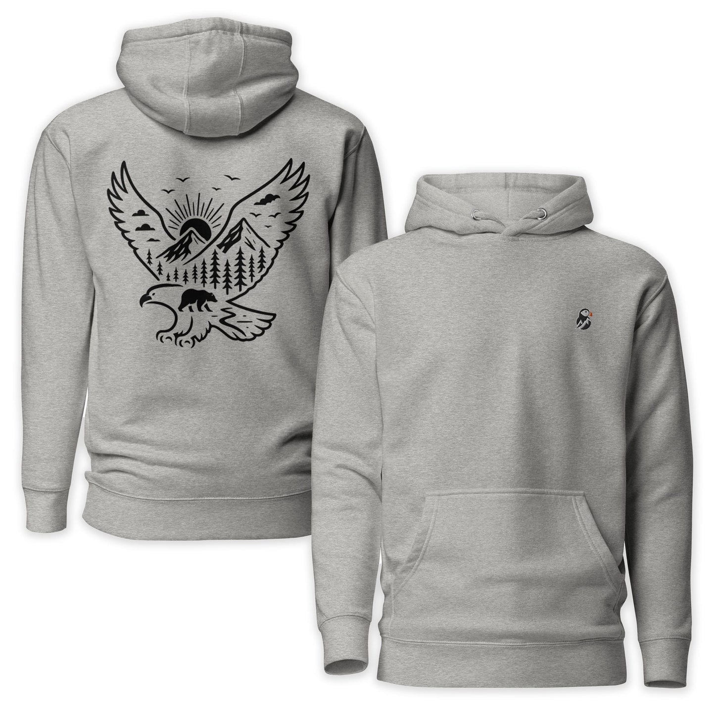 AukCliff Cotton Heritage Hoodie Carbon Grey / S Wild Eagle and Mountain Hoodie