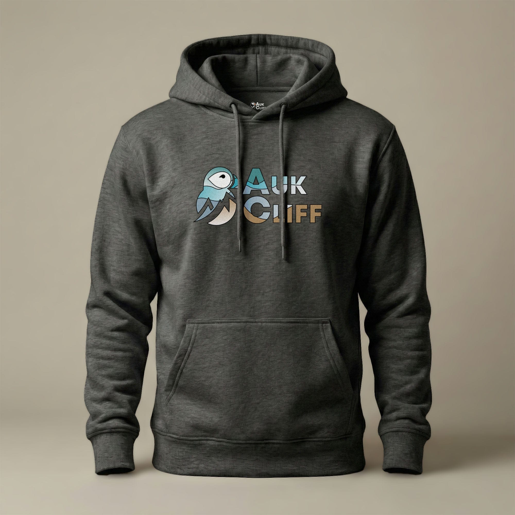 AukCliff Cotton Heritage Hoodie Charcoal Heather / S AukCliff® Abstract Puffin Logo Hoodie