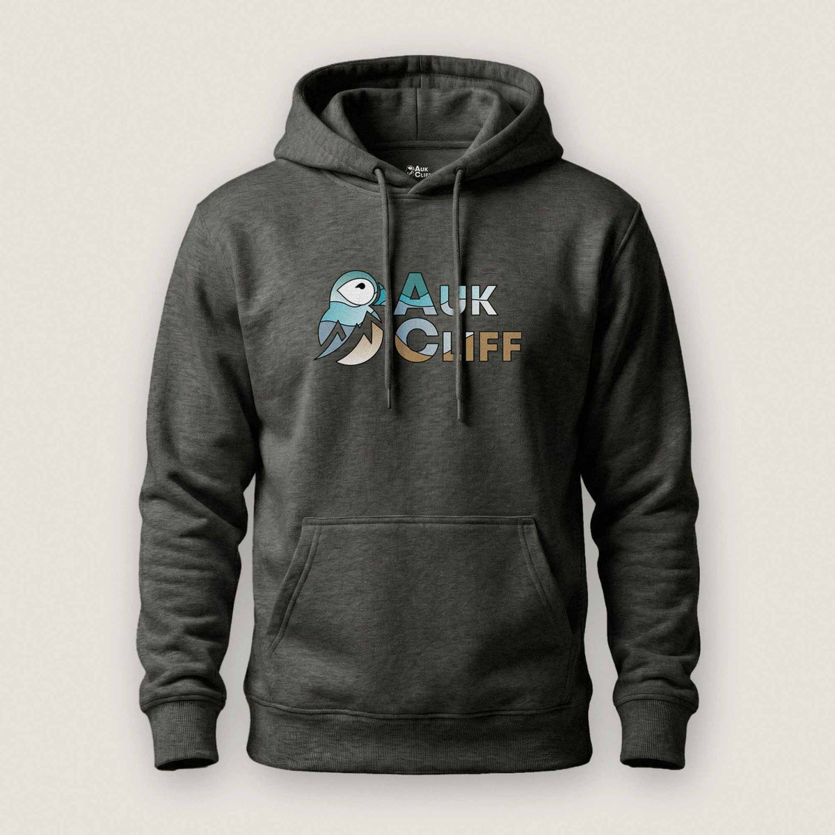 AukCliff Cotton Heritage Hoodie Charcoal Heather / S AukCliff® Abstract Puffin Logo Hoodie