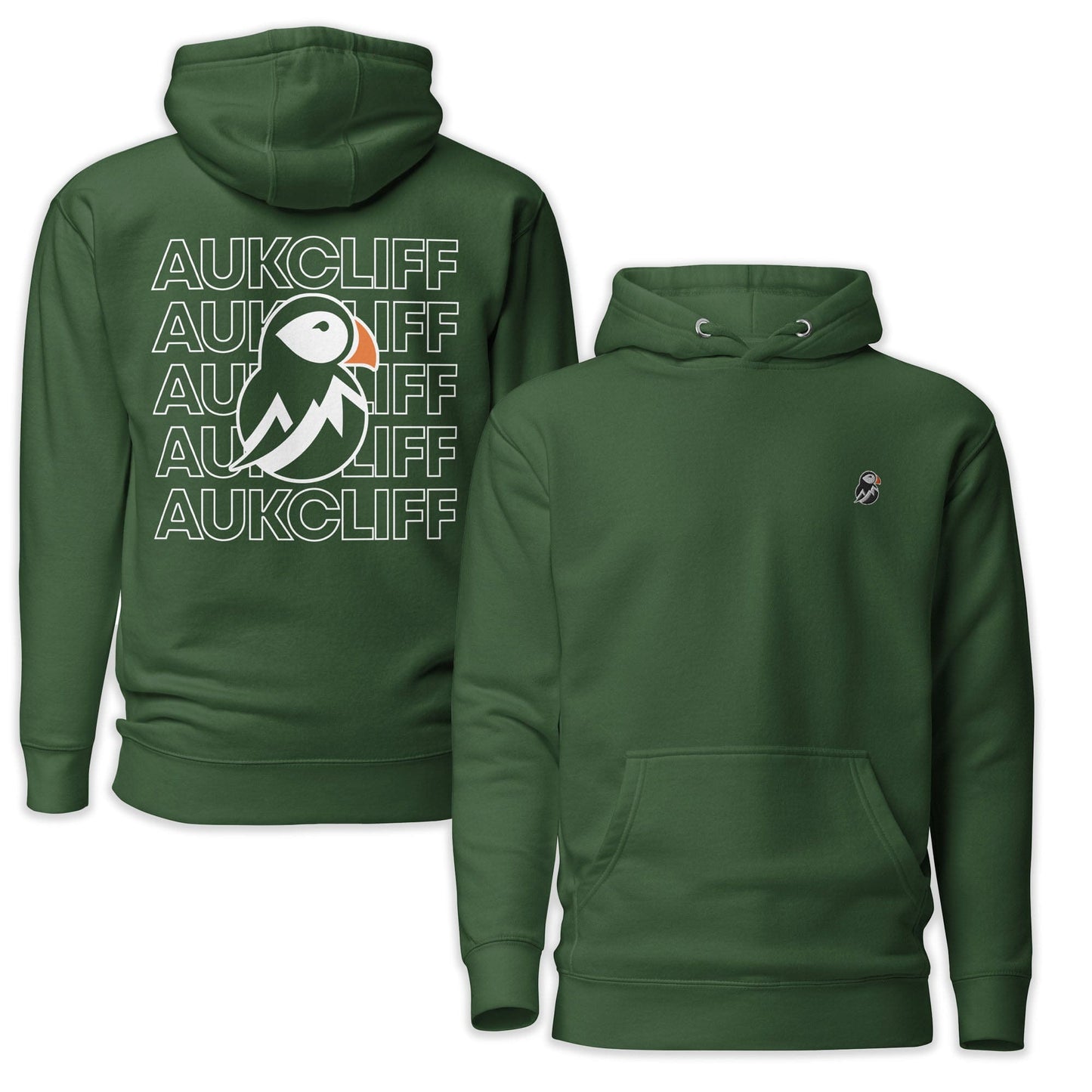 AukCliff Cotton Heritage Hoodie Forest Green / S AukCliff Puffin Logo Hoodie