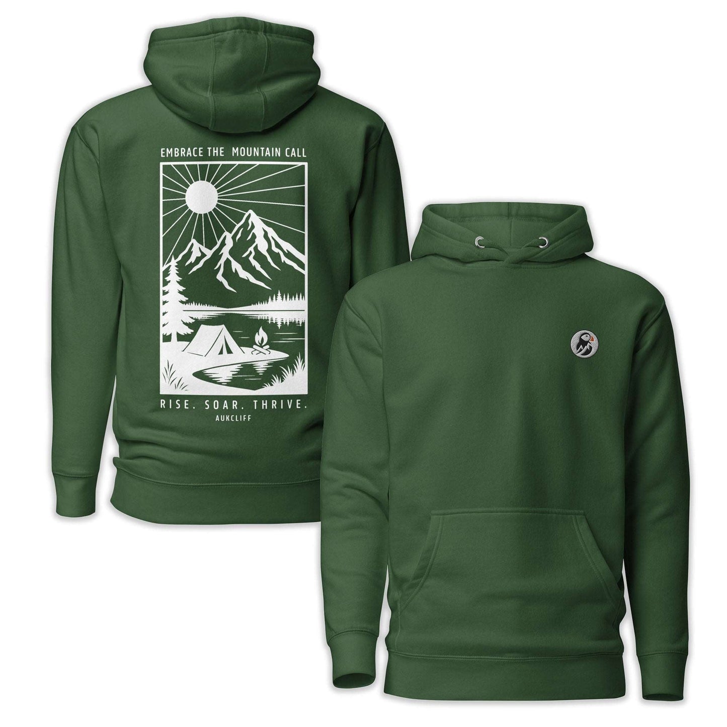 AukCliff Cotton Heritage Hoodie Forest Green / S Embrace The Mountain Call Hoodie