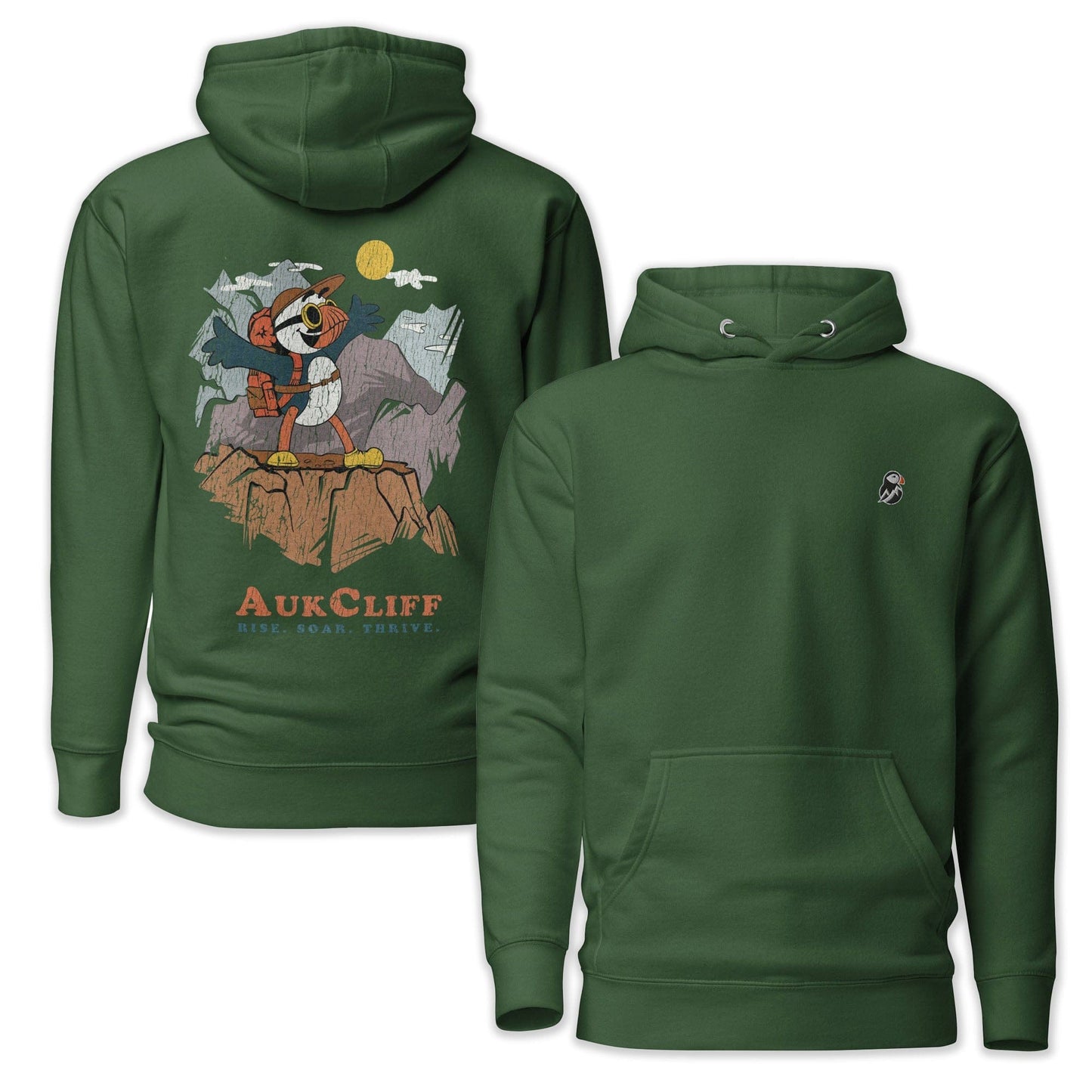 AukCliff Cotton Heritage Hoodie Forest Green / S Mountaineer Puffin Hoodie