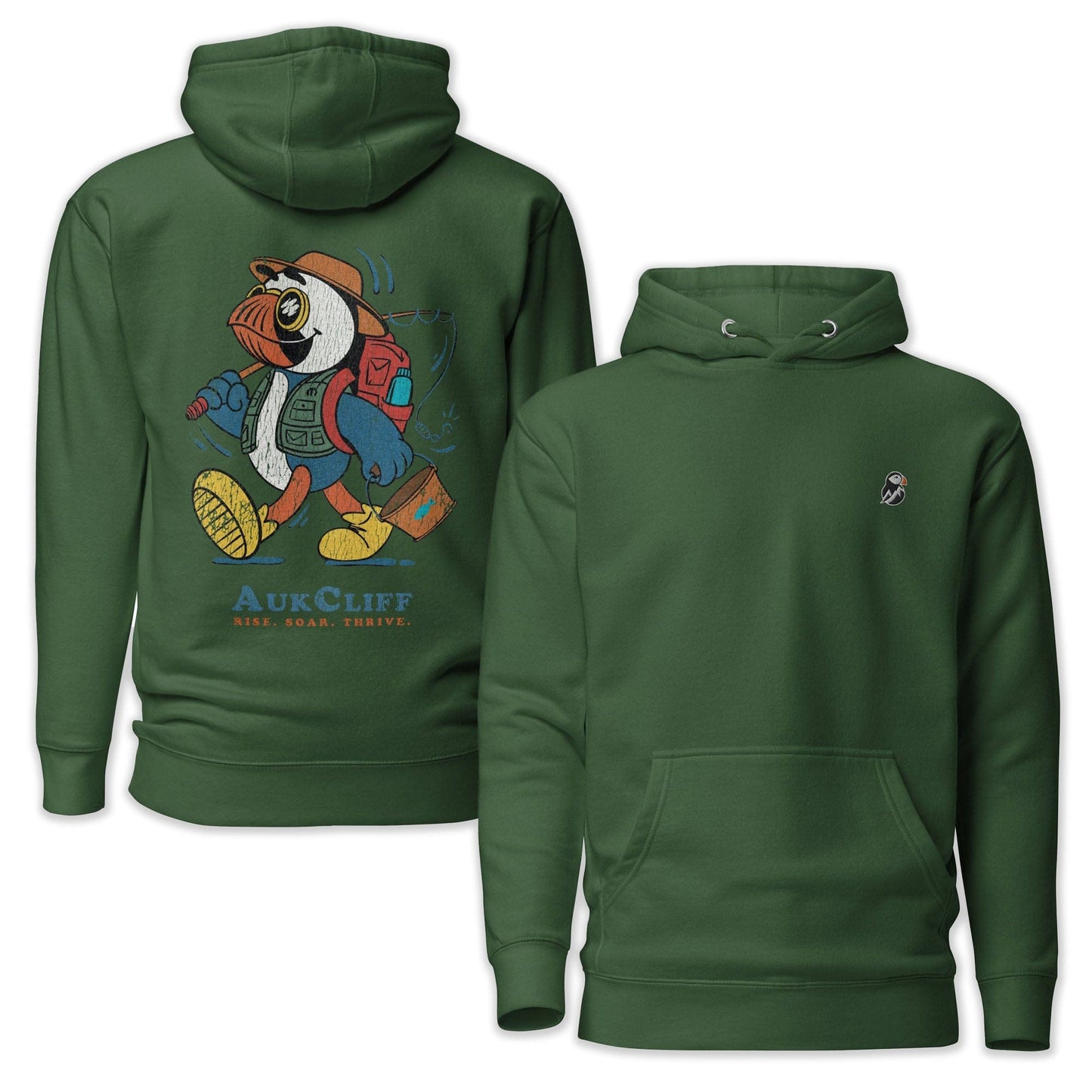 AukCliff Cotton Heritage Hoodie Forest Green / S Outdoor Fishing Hoodie