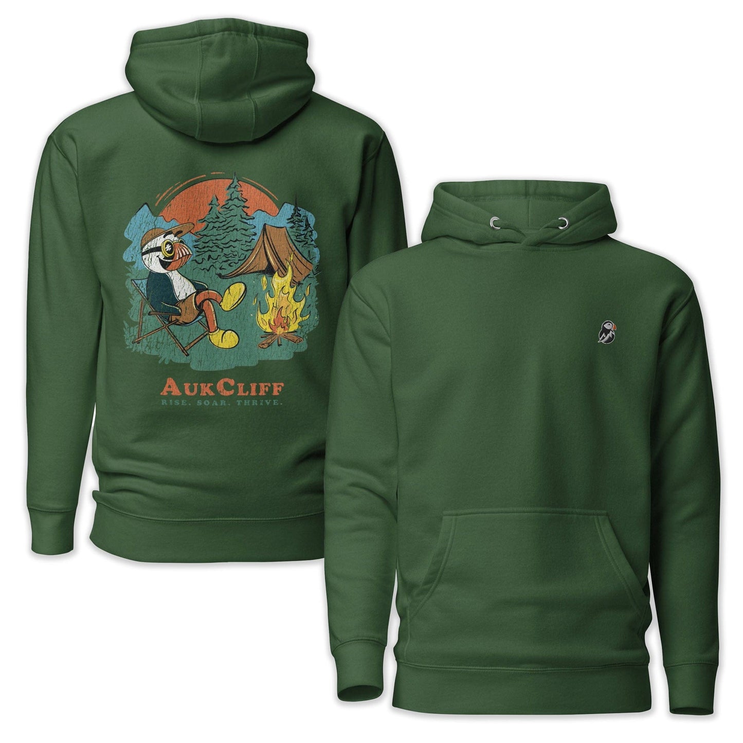 AukCliff Cotton Heritage Hoodie Forest Green / S Puffin Camper Hoodie