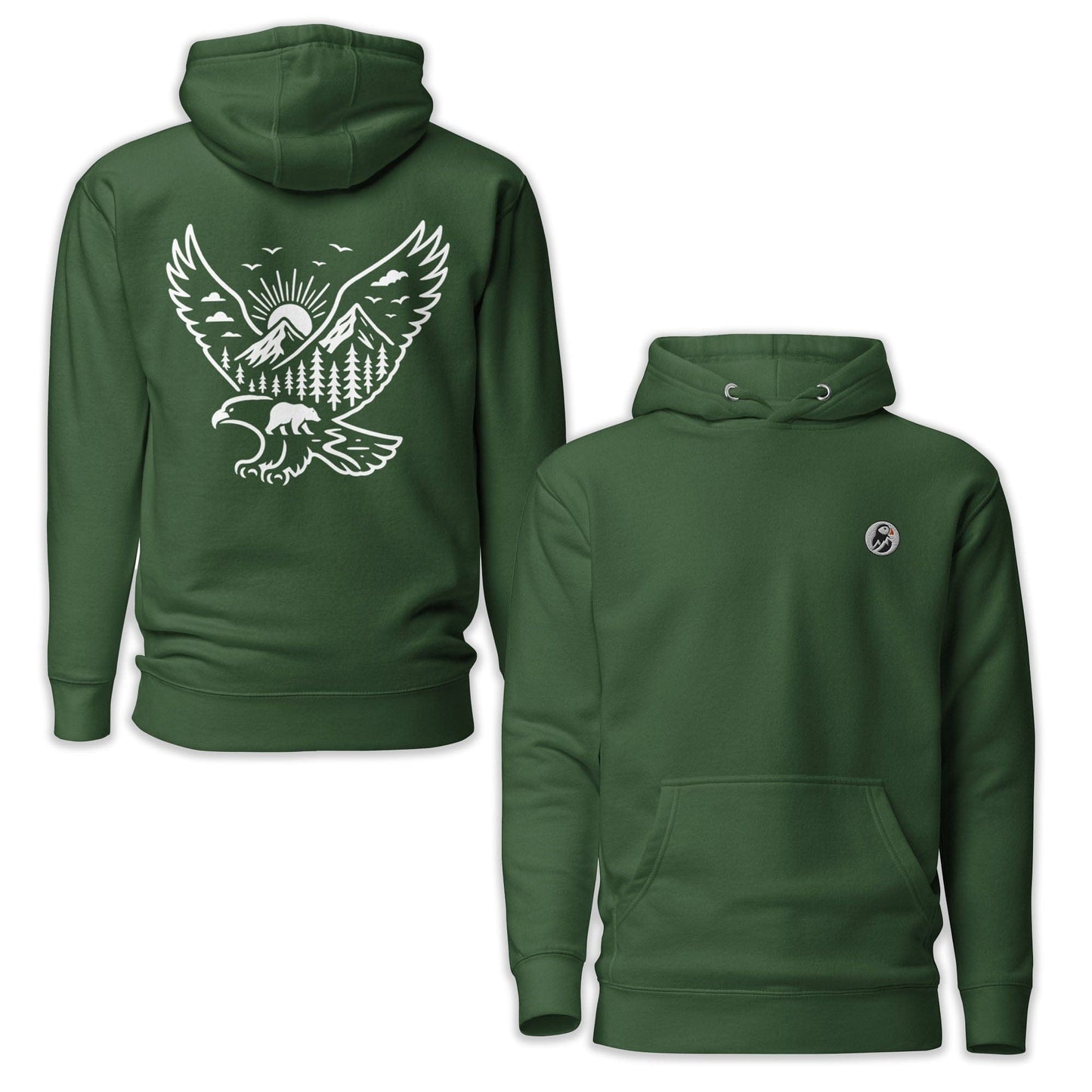 AukCliff Cotton Heritage Hoodie Forest Green / S Wild Eagle and Mountain Hoodie