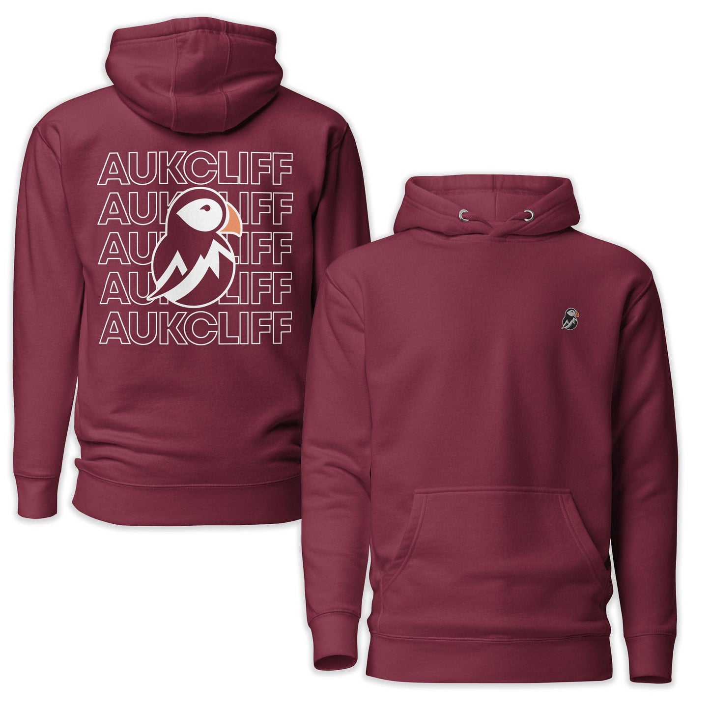 AukCliff Cotton Heritage Hoodie Maroon / S AukCliff Puffin Logo Hoodie