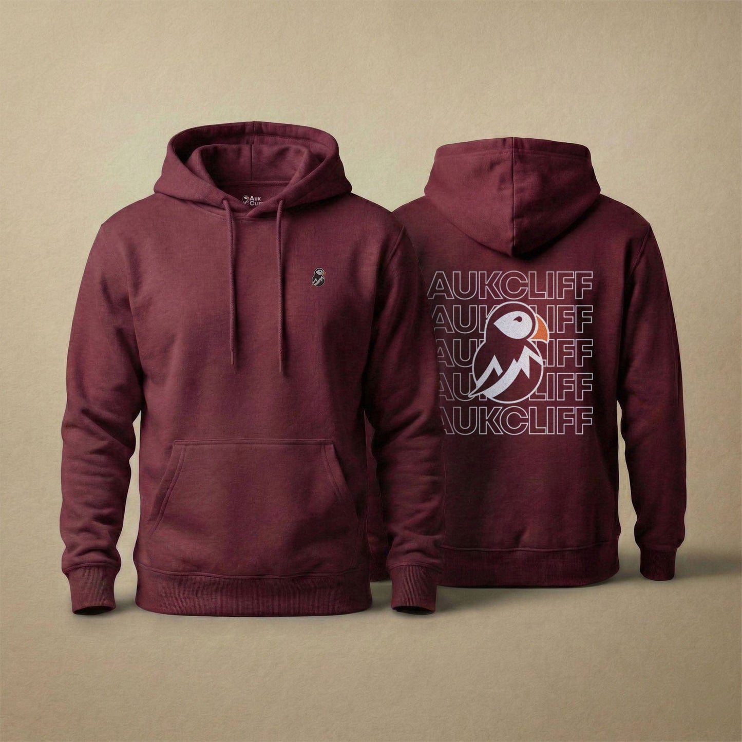 AukCliff Cotton Heritage Hoodie Maroon / S AukCliff® Puffin Logo Hoodie