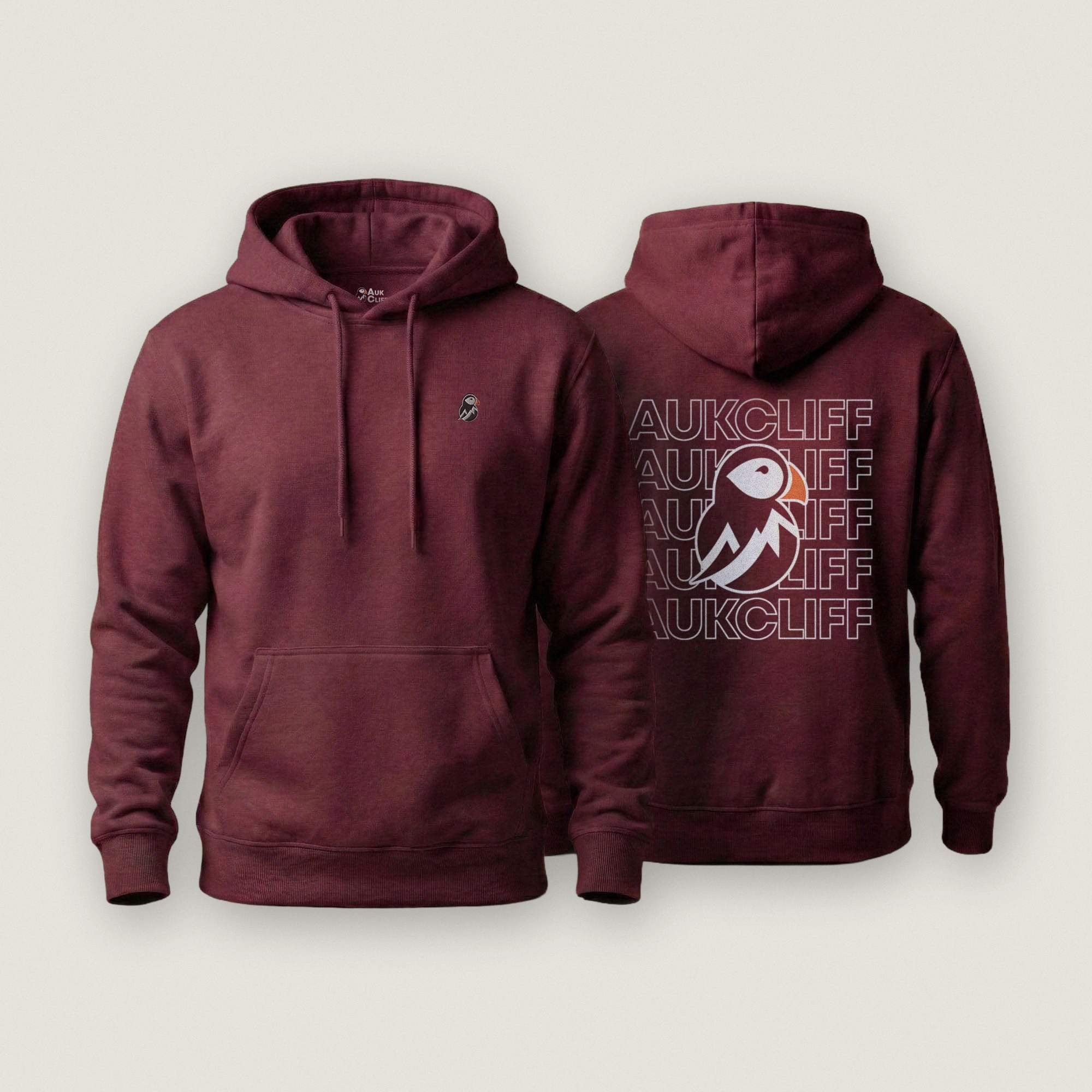 AukCliff Cotton Heritage Hoodie Maroon / S AukCliff® Puffin Logo Hoodie