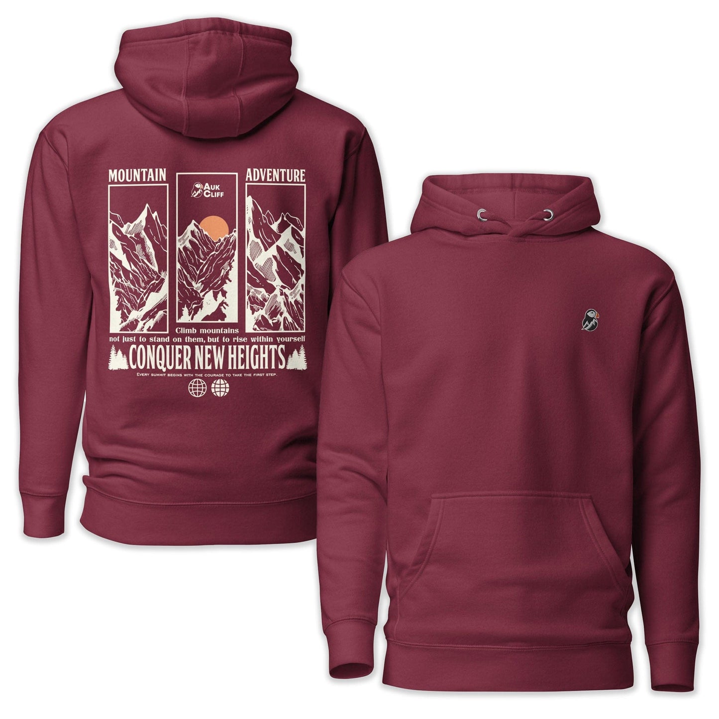 AukCliff Cotton Heritage Hoodie Maroon / S Mountain Adventure Hoodie