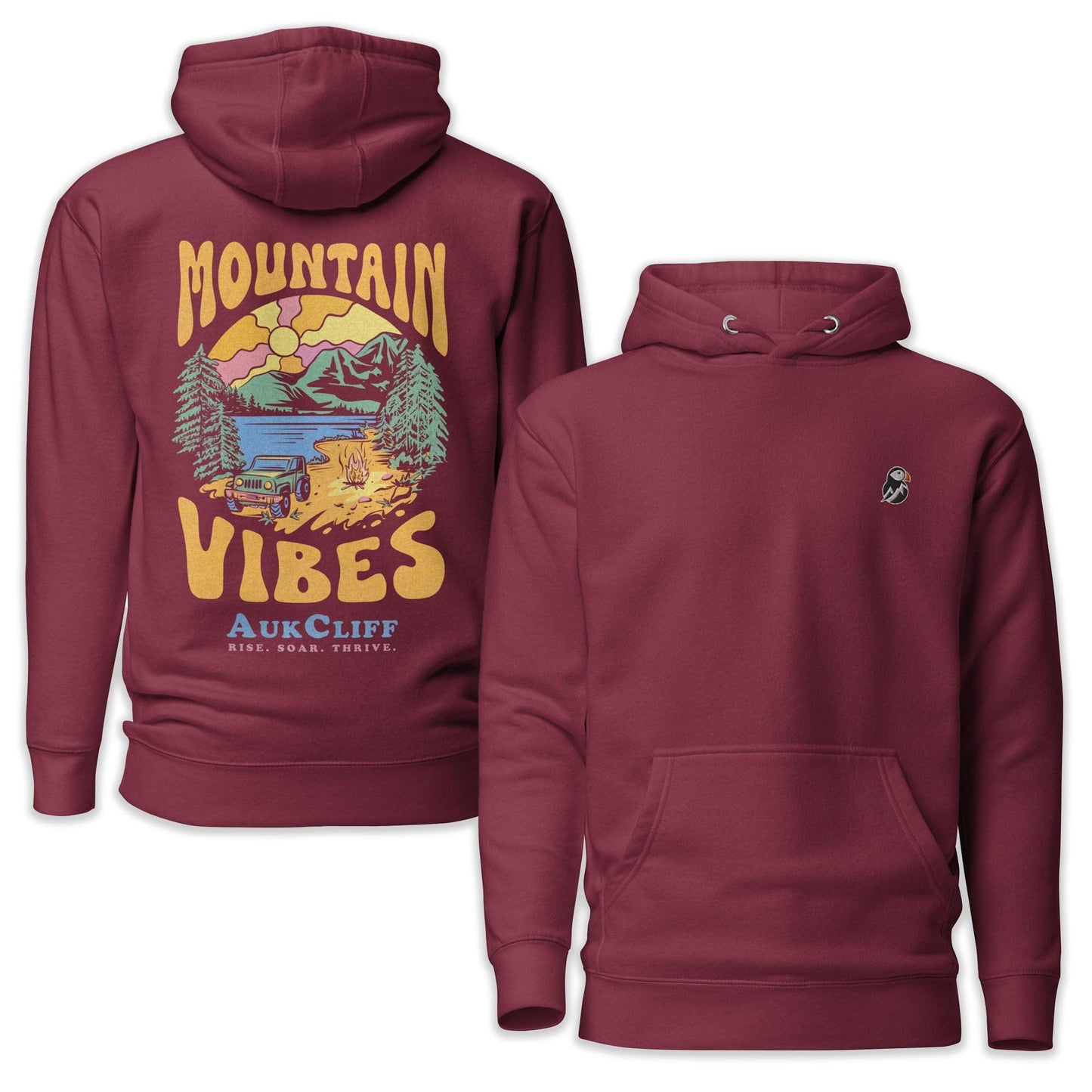 AukCliff Cotton Heritage Hoodie Maroon / S Mountain Vibes Hoodie