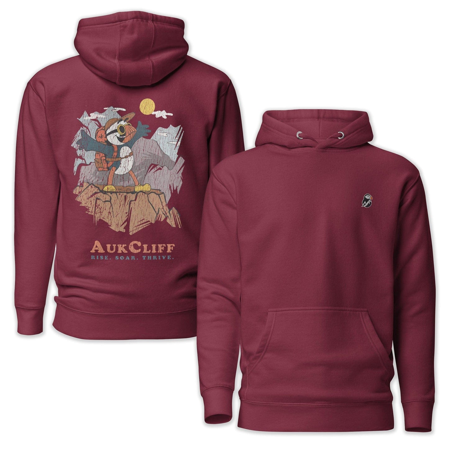 AukCliff Cotton Heritage Hoodie Maroon / S Mountaineer Puffin Hoodie