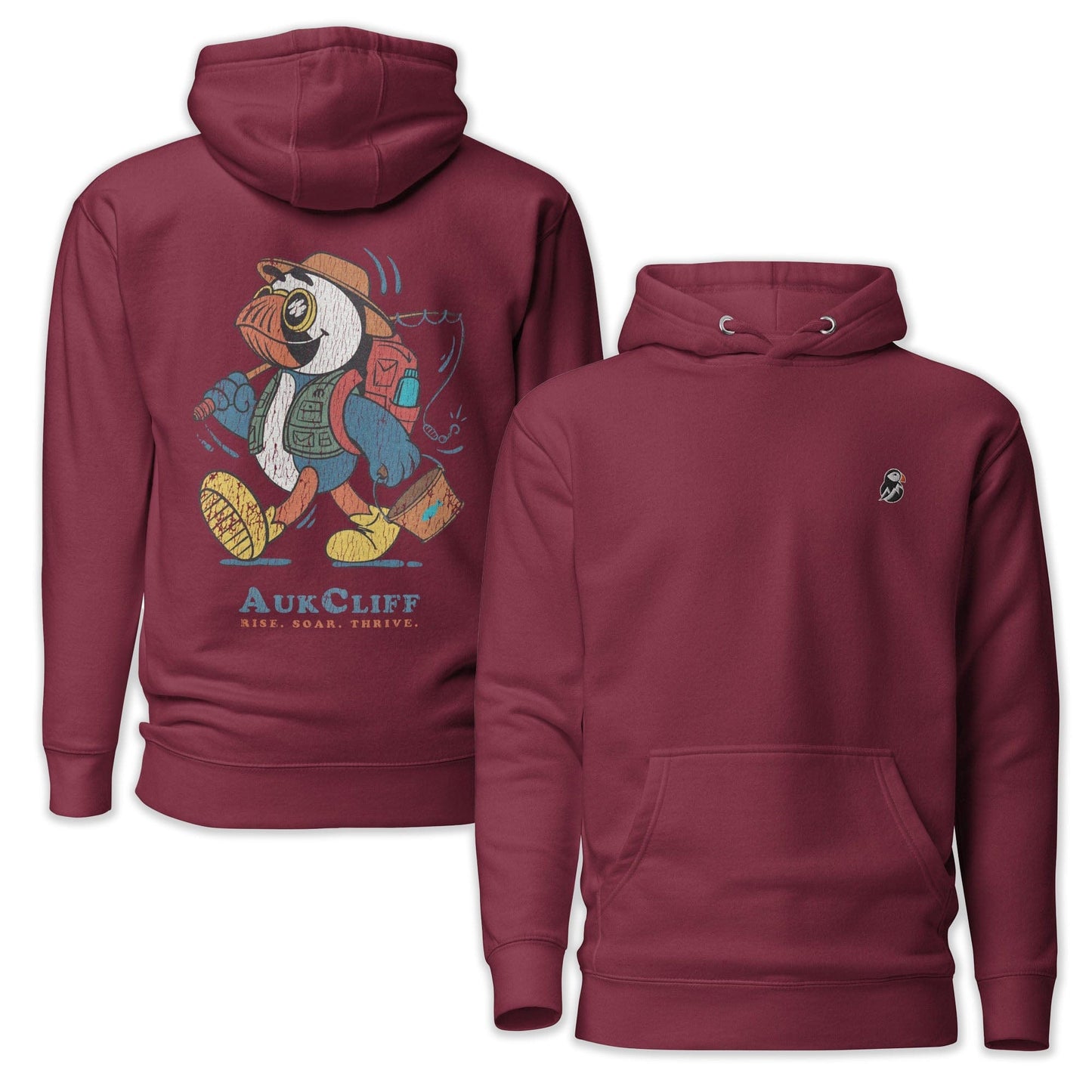 AukCliff Cotton Heritage Hoodie Maroon / S Outdoor Fishing Hoodie