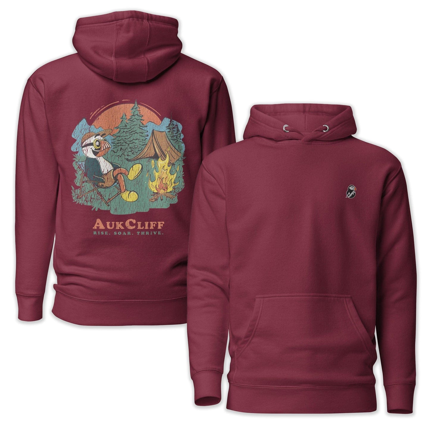 AukCliff Cotton Heritage Hoodie Maroon / S Puffin Camper Hoodie
