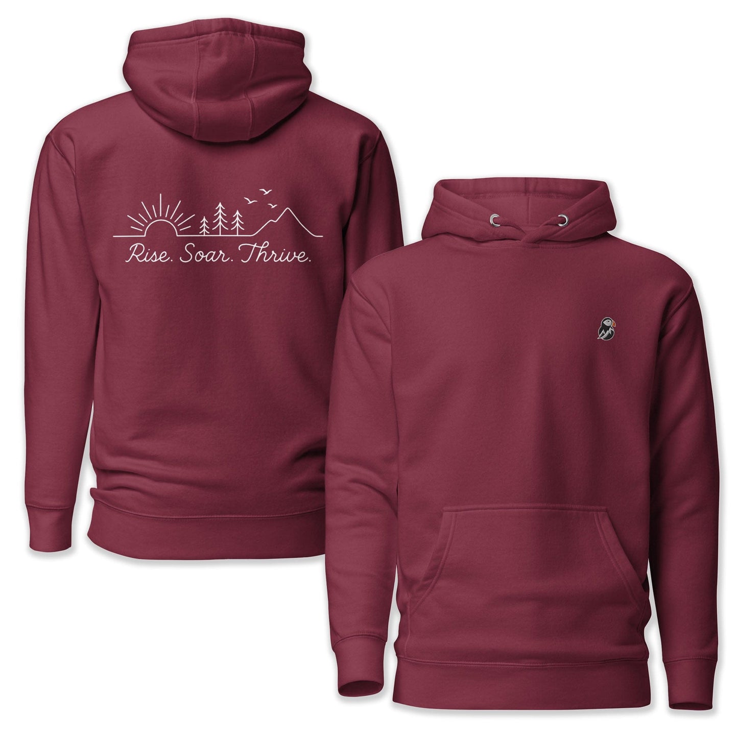 AukCliff Cotton Heritage Hoodie Maroon / S Rise. Soar. Thrive. Hoodie