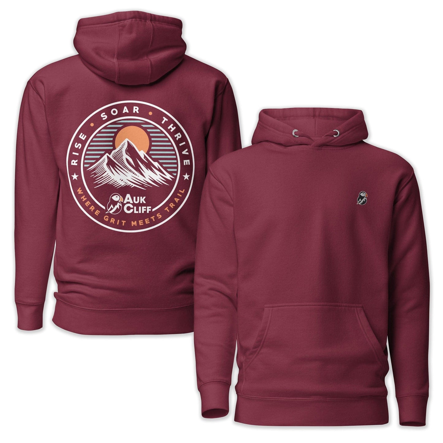 AukCliff Cotton Heritage Hoodie Maroon / S Trail Emblem Hoodie