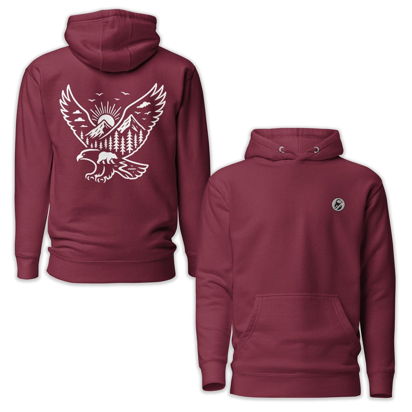 AukCliff Cotton Heritage Hoodie Maroon / S Wild Eagle and Mountain Hoodie