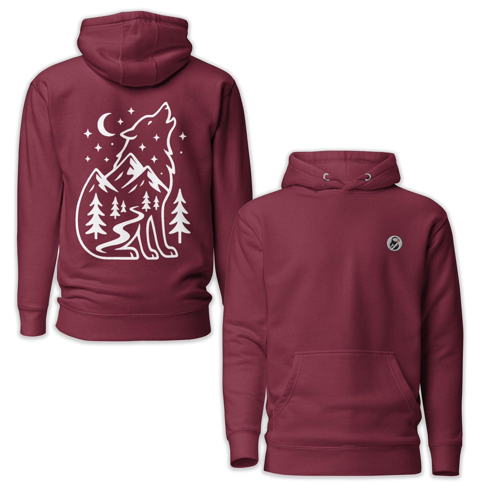 AukCliff Cotton Heritage Hoodie Maroon / S Wild Wolf Mountain Hoodie