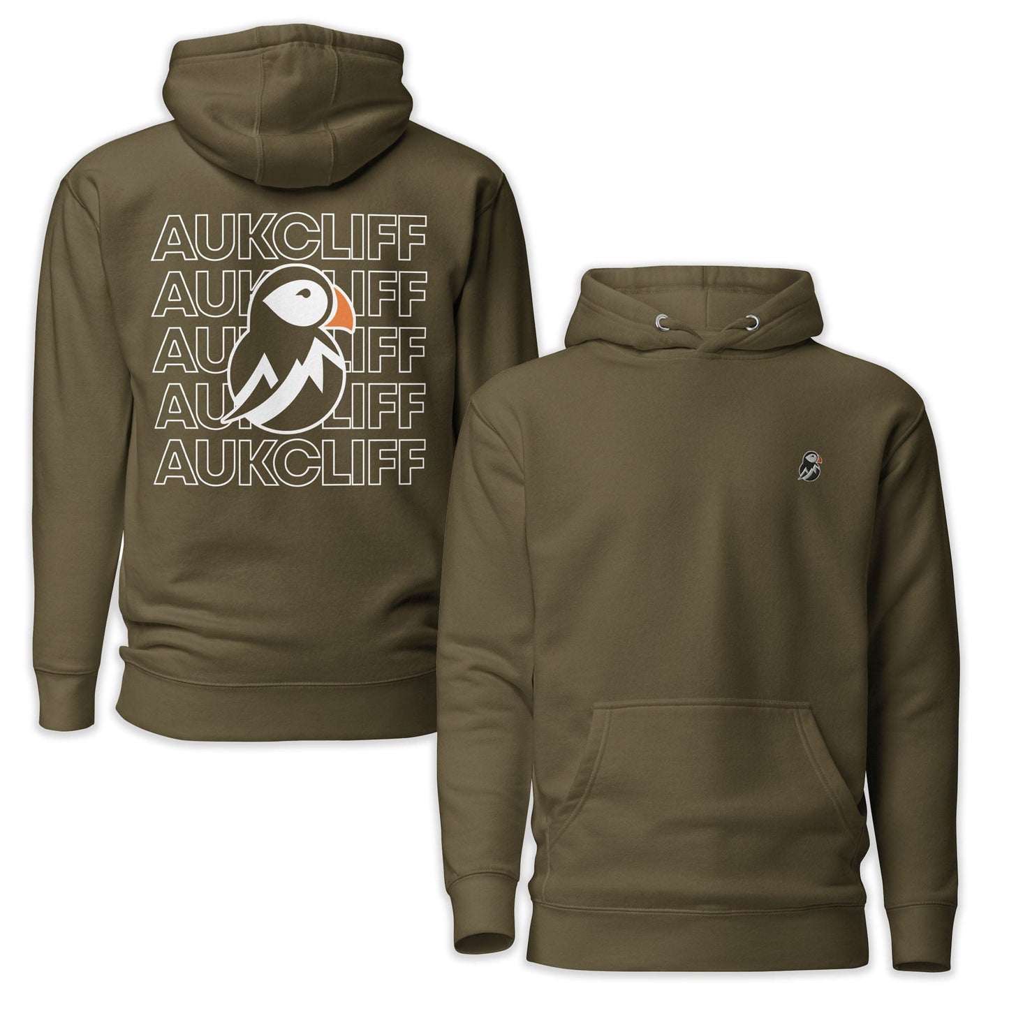 AukCliff Cotton Heritage Hoodie Military Green / S AukCliff Puffin Logo Hoodie