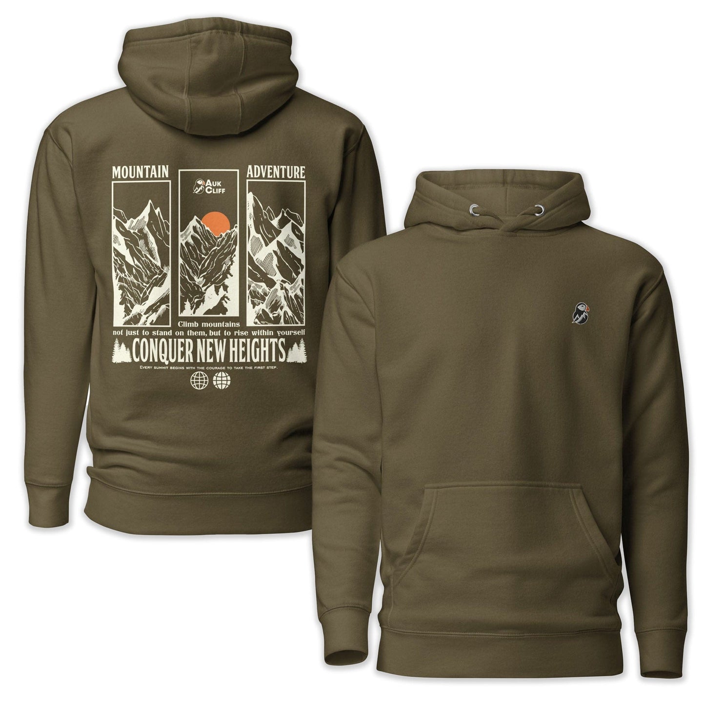AukCliff Cotton Heritage Hoodie Military Green / S Mountain Adventure Hoodie