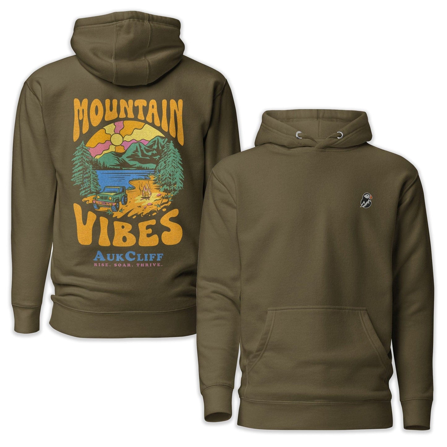 AukCliff Cotton Heritage Hoodie Military Green / S Mountain Vibes Hoodie
